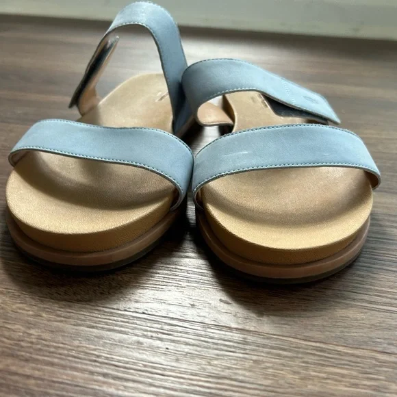 HUSH PUPPIES Powder Blue Adjustable Strap Comfort Sandals Coastal | Size 11 Wide - Picture 7 of 11
